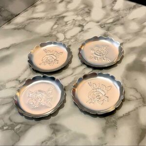 Vintage Tin rose print coasters